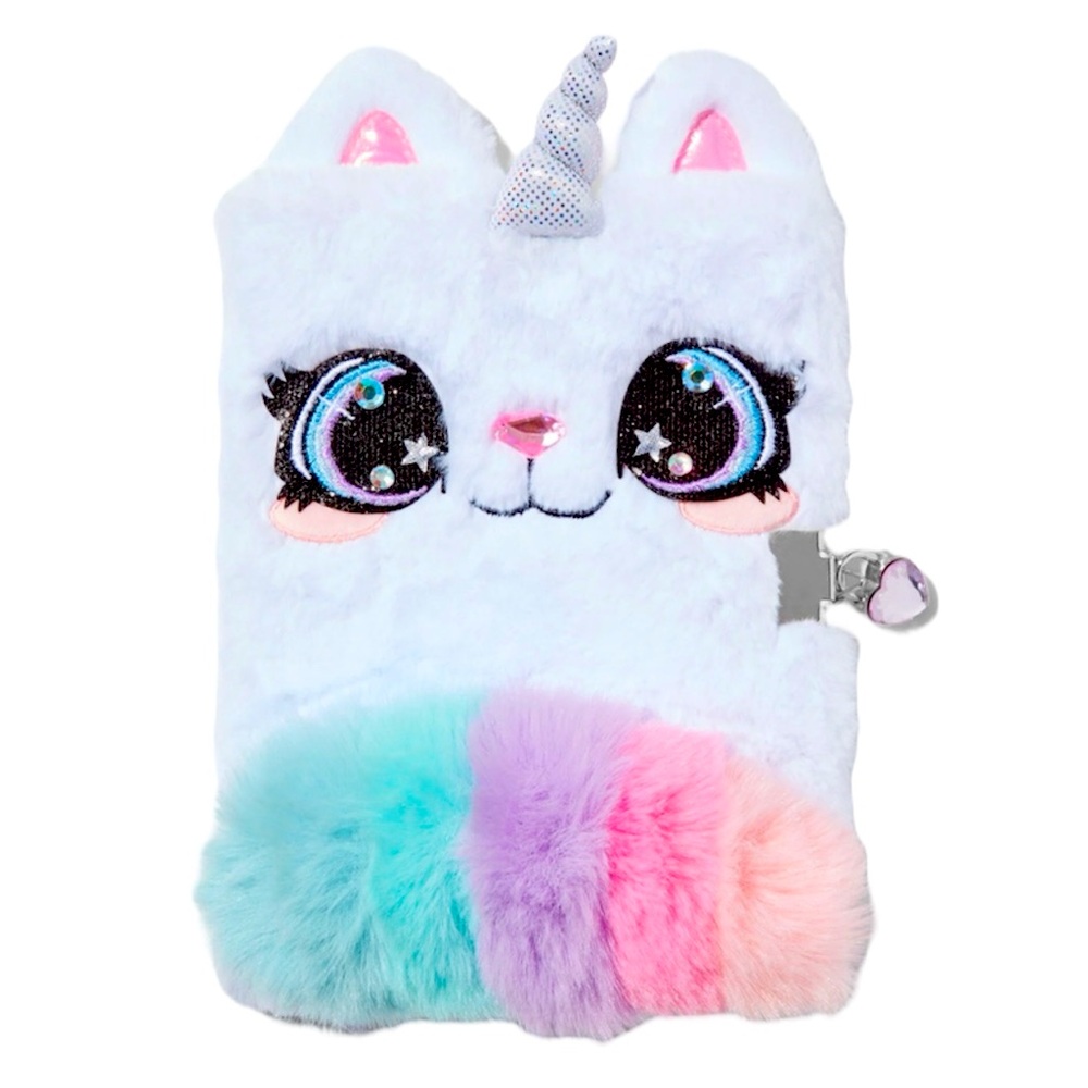Caticorn Cat Unicorn Furry Lock Diary - NWT